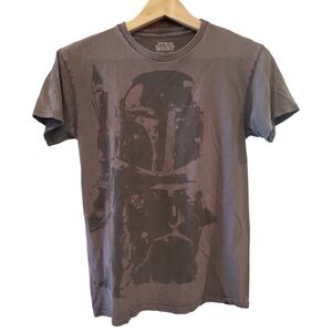 Star Wars graphic tee Boba Fett Mandalorian armor black photorealistic